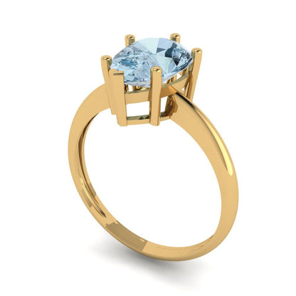 2 cttw Natural Sky Blue Topaz Solitaire  Engagement Ring - Solid Gold (Pear Cut,10x7mm)