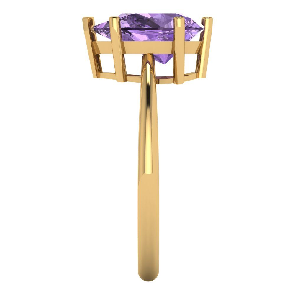 2 cttw Simulated Alexandrite Solitaire  Engagement Ring - Solid Gold (Pear Cut,10x7mm)