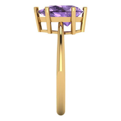 2 cttw Simulated Alexandrite Solitaire  Engagement Ring - Solid Gold (Pear Cut,10x7mm)