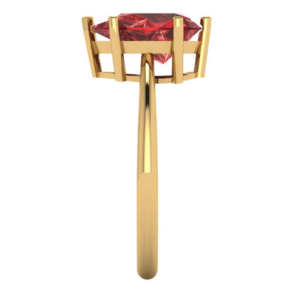 2 cttw Natural Garnet Solitaire  Engagement Ring - Solid Gold (Pear Cut,10x7mm)