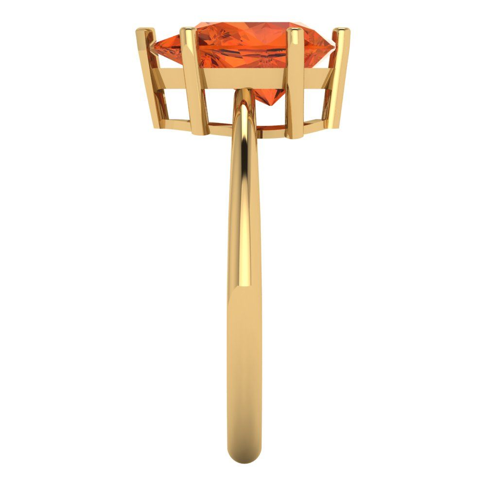 2 cttw Zirconia Simulated Red Diamond Solitaire  Engagement Ring - Solid Gold (VVS1, Pear Cut,10x7mm)