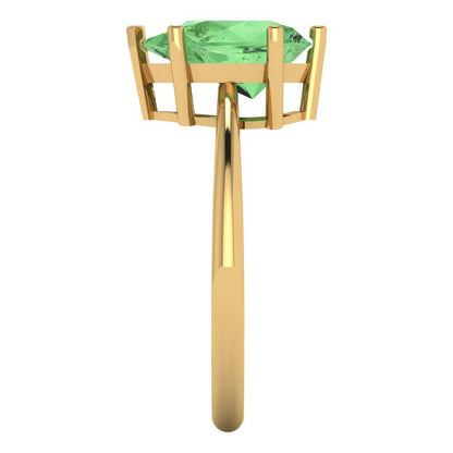 2 cttw Zirconia Simulated Green Diamond Solitaire  Engagement Ring - Solid Gold (VVS1, Pear Cut,10x7mm)