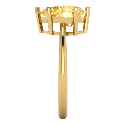 2 cttw Zirconia Simulated Yellow Diamond Solitaire  Engagement Ring - Solid Gold (VVS1, Pear Cut,10x7mm)