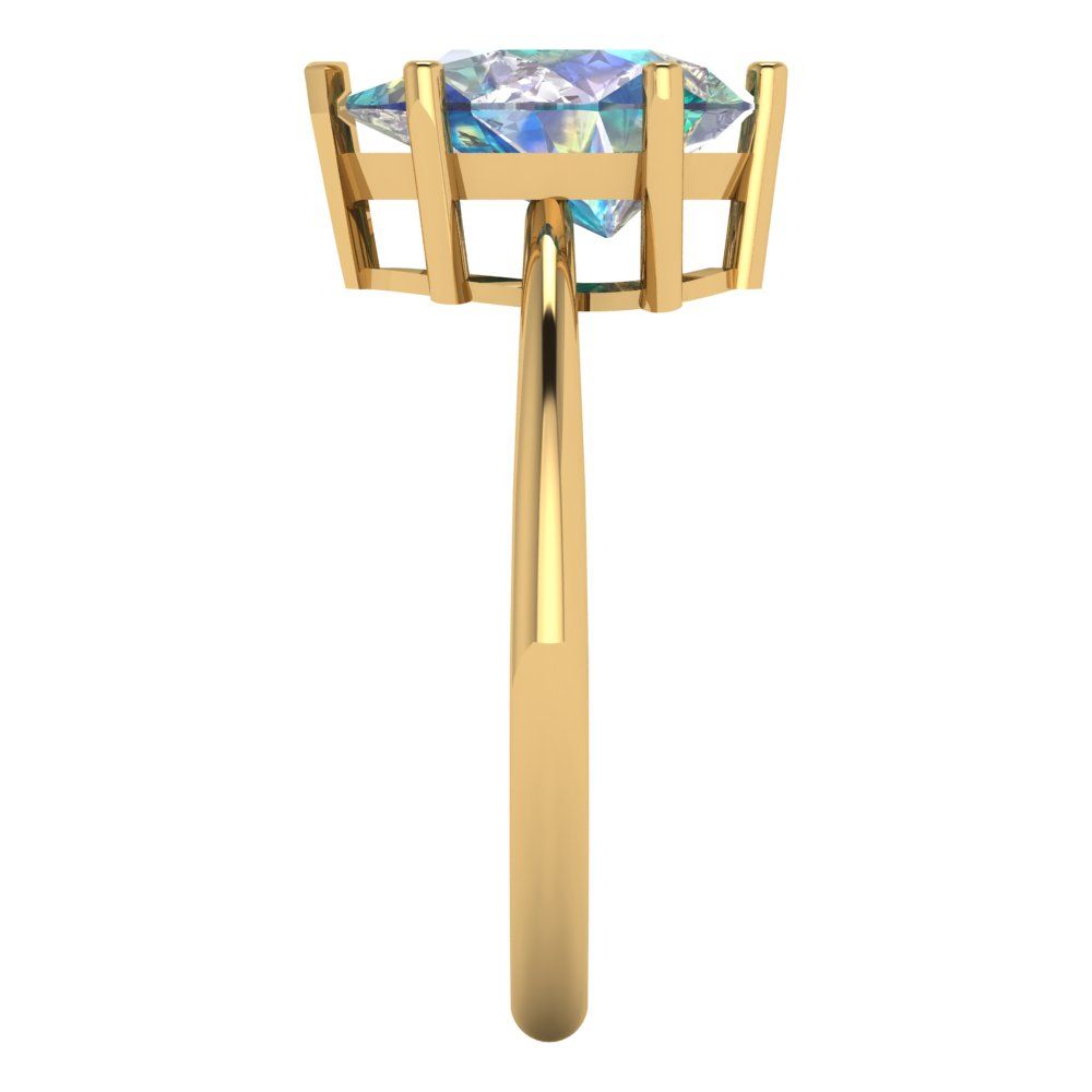 2 cttw Blue Moissanite Solitaire  Engagement Ring - Solid Gold (Pear Cut,10x7mm)