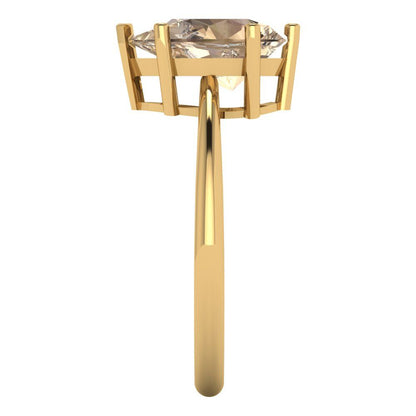 2 cttw Yellow Moissanite Solitaire  Engagement Ring - Solid Gold (Pear Cut,10x7mm)