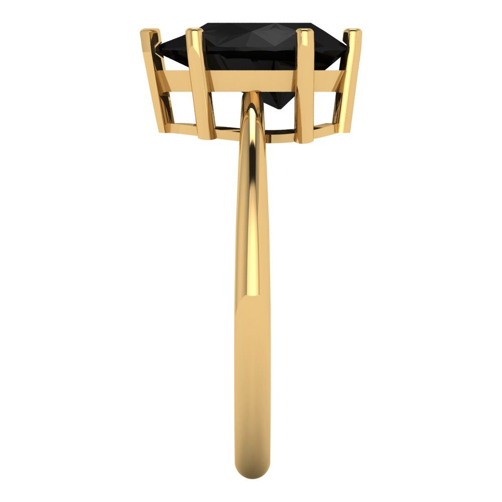 2 cttw Natural Onyx Solitaire  Engagement Ring - Solid Gold (Pear Cut,10x7mm)