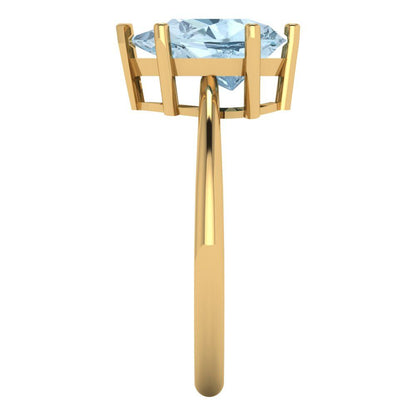2 cttw Natural Aquamarine Solitaire  Engagement Ring - Solid Gold (Pear Cut,10x7mm)