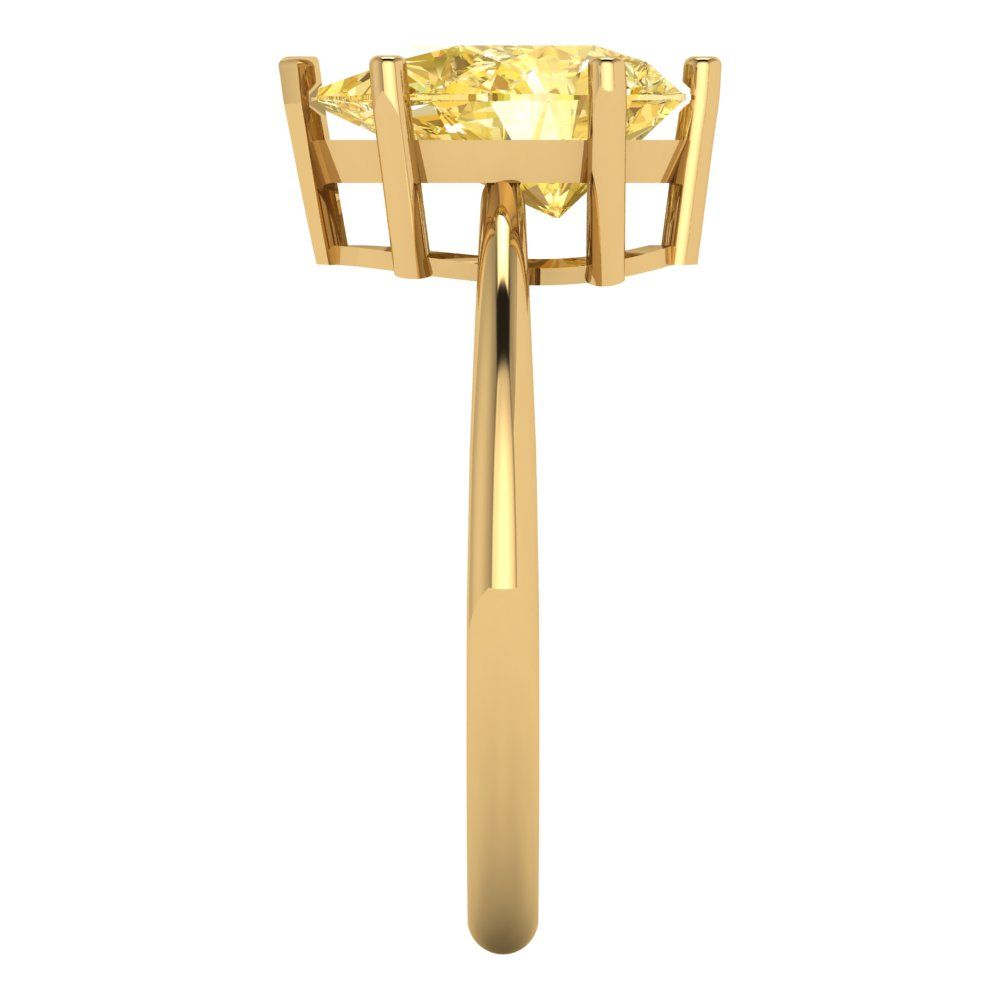 2 cttw Natural Citrine Solitaire  Engagement Ring - Solid Gold (Pear Cut,10x7mm)