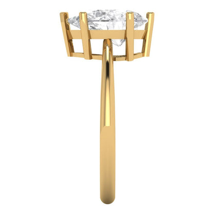 2 cttw Moissanite Solitaire  Engagement Ring - Solid Yellow Gold (VVS1, Pear Cut,10x7mm)