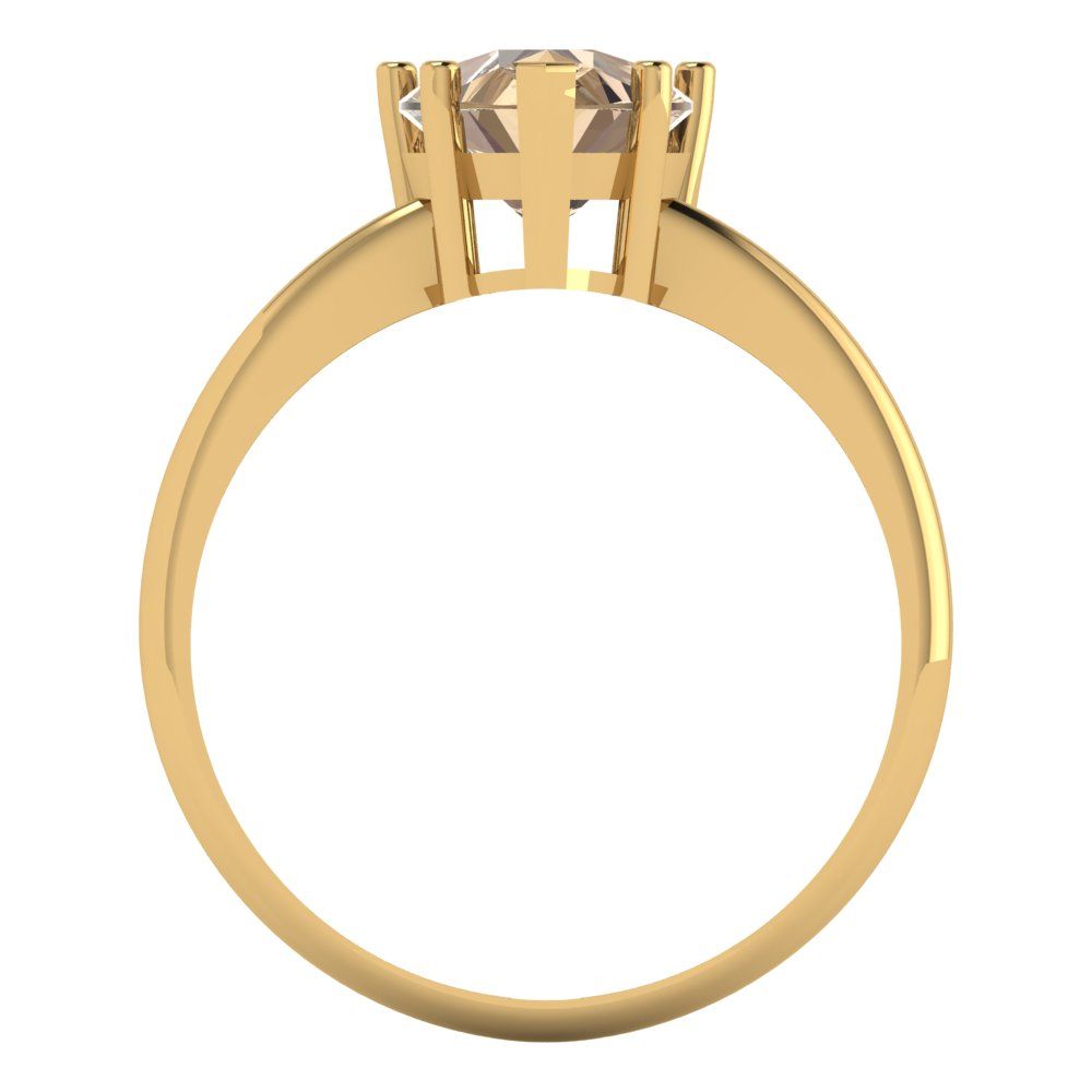 2 cttw Yellow Moissanite Solitaire  Engagement Ring - Solid Gold (Pear Cut,10x7mm)