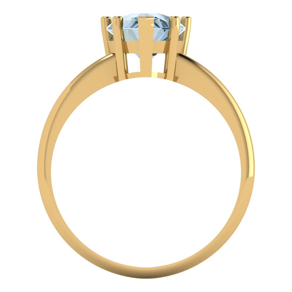 2 cttw Natural Sky Blue Topaz Solitaire  Engagement Ring - Solid Gold (Pear Cut,10x7mm)