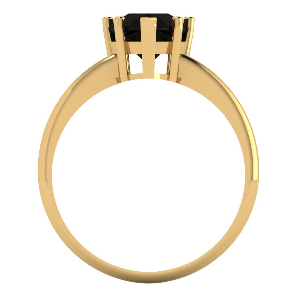 2 cttw Natural Onyx Solitaire  Engagement Ring - Solid Gold (Pear Cut,10x7mm)