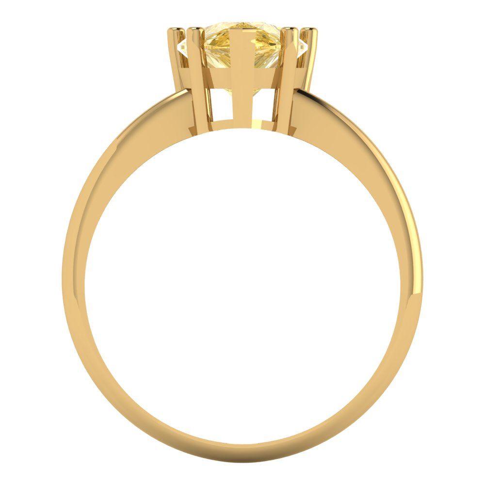 2 cttw Natural Citrine Solitaire  Engagement Ring - Solid Gold (Pear Cut,10x7mm)