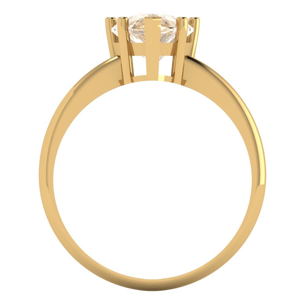 2 cttw Natural Morganite Solitaire  Engagement Ring - Solid Gold (Pear Cut,10x7mm)