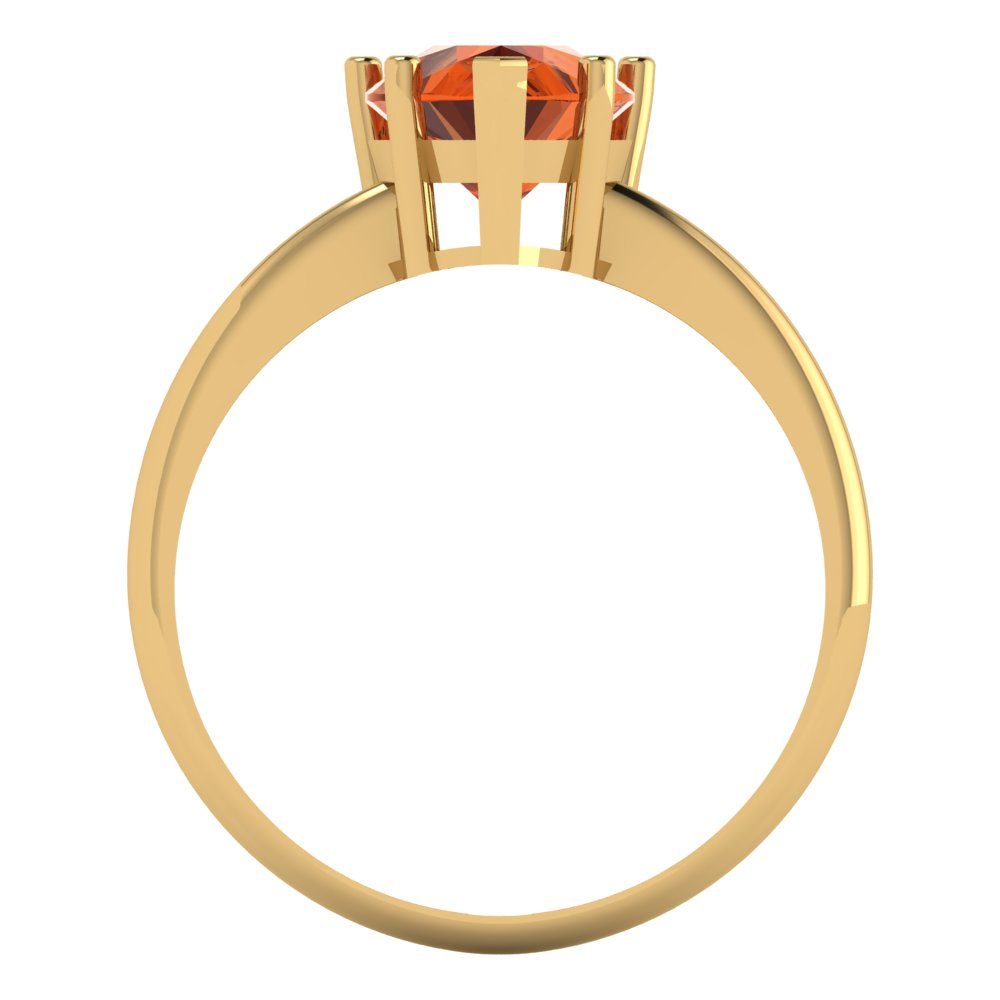 2 cttw Simulated Ruby Solitaire  Engagement Ring - Solid Yellow Gold (VVS1, Pear Cut,10x7mm)
