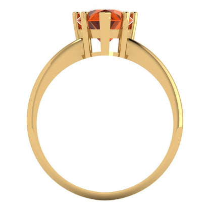 2 cttw Zirconia Simulated Red Diamond Solitaire  Engagement Ring - Solid Gold (VVS1, Pear Cut,10x7mm)