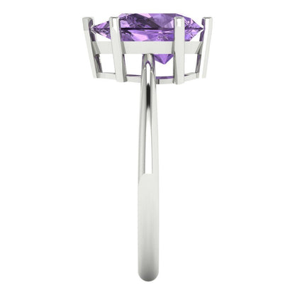 2 cttw Simulated Alexandrite Solitaire  Engagement Ring - Solid Gold (Pear Cut,10x7mm)