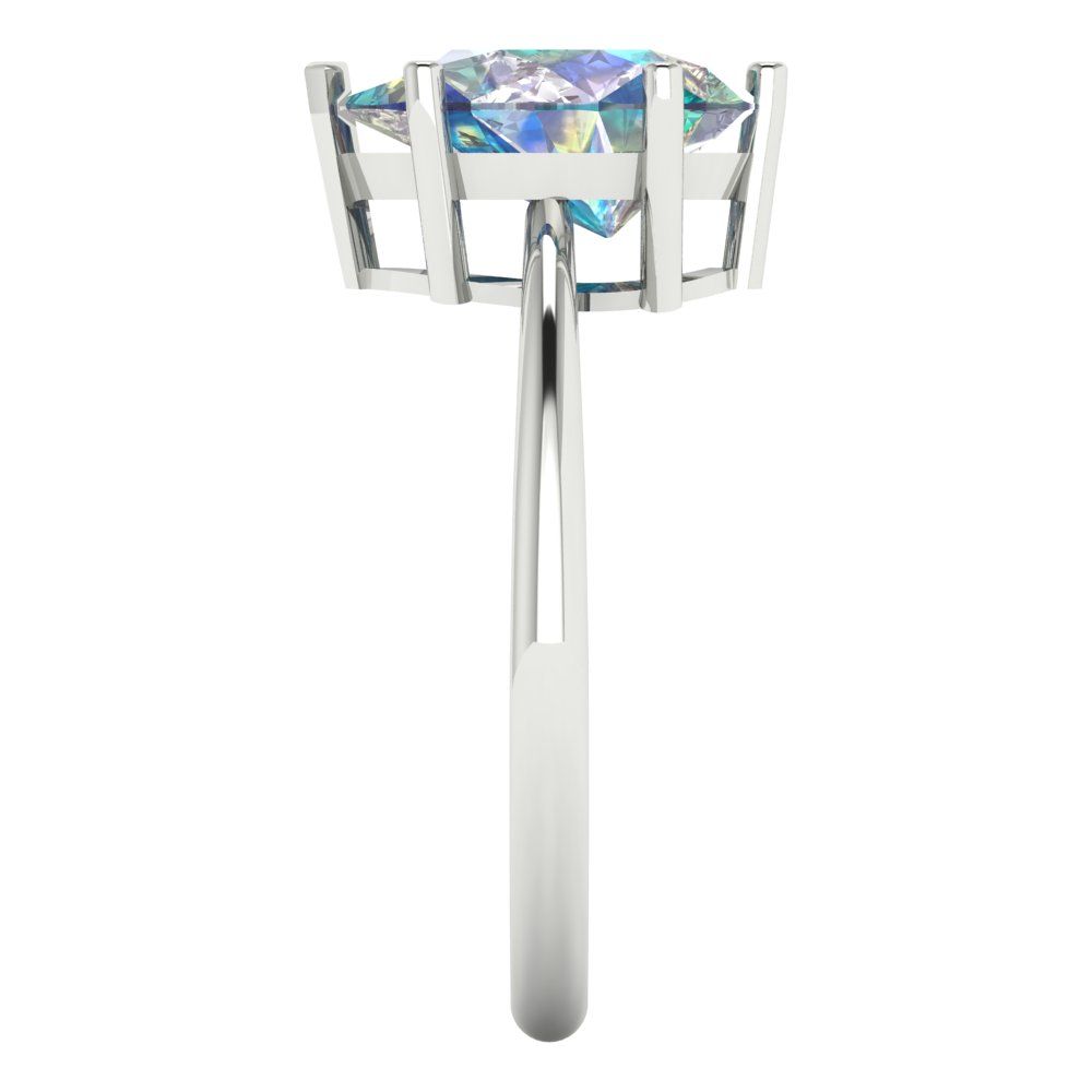 2 cttw Blue Moissanite Solitaire  Engagement Ring - Solid Gold (Pear Cut,10x7mm)