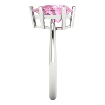 2 cttw Zirconia Simulated Pink Diamond Solitaire  Engagement Ring - Solid Gold (VVS1, Pear Cut,10x7mm)