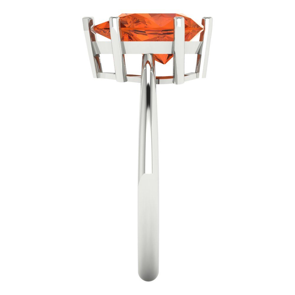 2 cttw Zirconia Simulated Red Diamond Solitaire  Engagement Ring - Solid Gold (VVS1, Pear Cut,10x7mm)