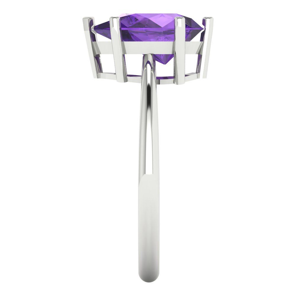 2 cttw Natural Amethyst Solitaire  Engagement Ring - Solid Gold (Pear Cut,10x7mm)