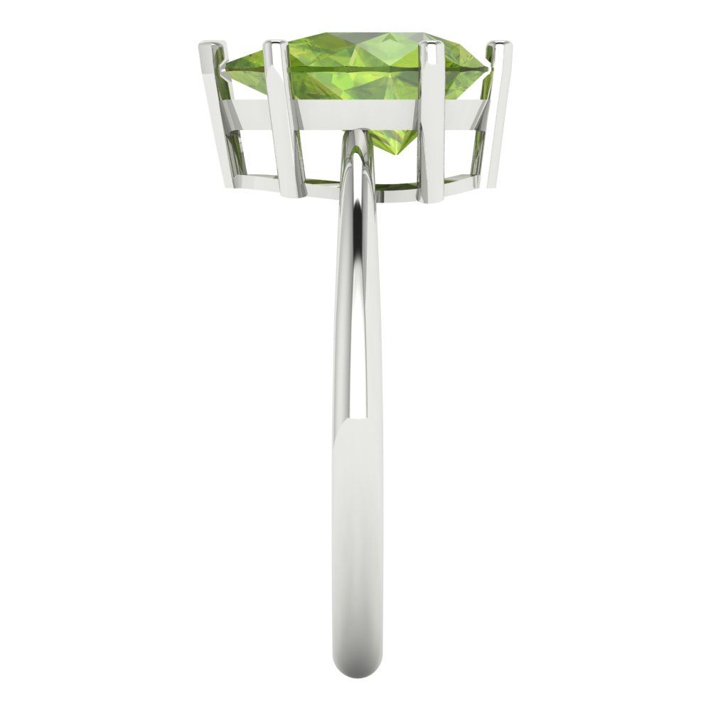 2 cttw Natural Peridot Solitaire  Engagement Ring - Solid Gold (Pear Cut,10x7mm)