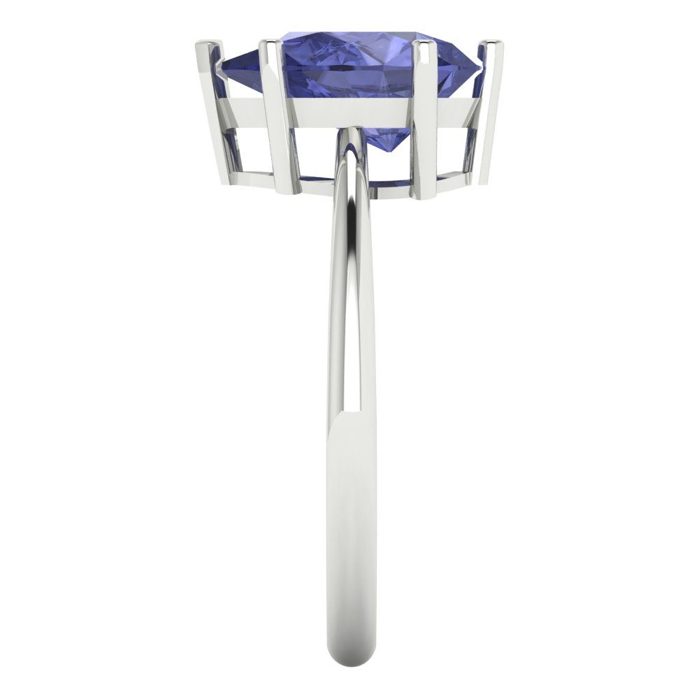 2 cttw Simulated Tanzanite Solitaire  Engagement Ring - Solid Gold (Pear Cut,10x7mm)