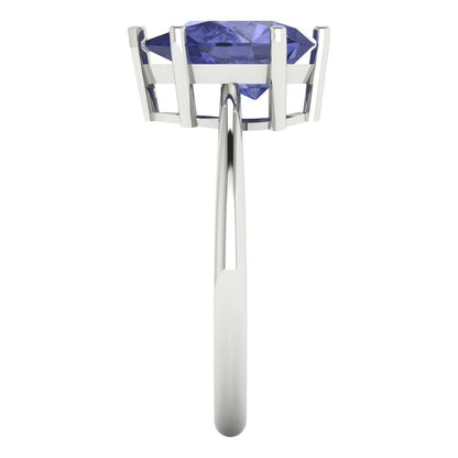 2 cttw Simulated Tanzanite Solitaire  Engagement Ring - Solid Gold (Pear Cut,10x7mm)