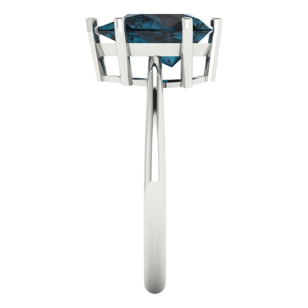 2 cttw Natural London Blue Topaz Solitaire  Engagement Ring - Solid Gold (Pear Cut,10x7mm)