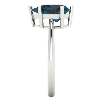 2 cttw Natural London Blue Topaz Solitaire  Engagement Ring - Solid Gold (Pear Cut,10x7mm)