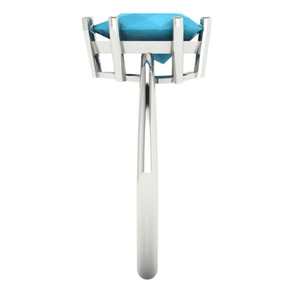 2 cttw Simulated Turquoise Solitaire  Engagement Ring - Solid Gold (Pear Cut,10x7mm)