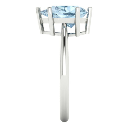 2 cttw Natural Swiss Blue Topaz Solitaire  Engagement Ring - Solid Gold (Pear Cut,10x7mm)