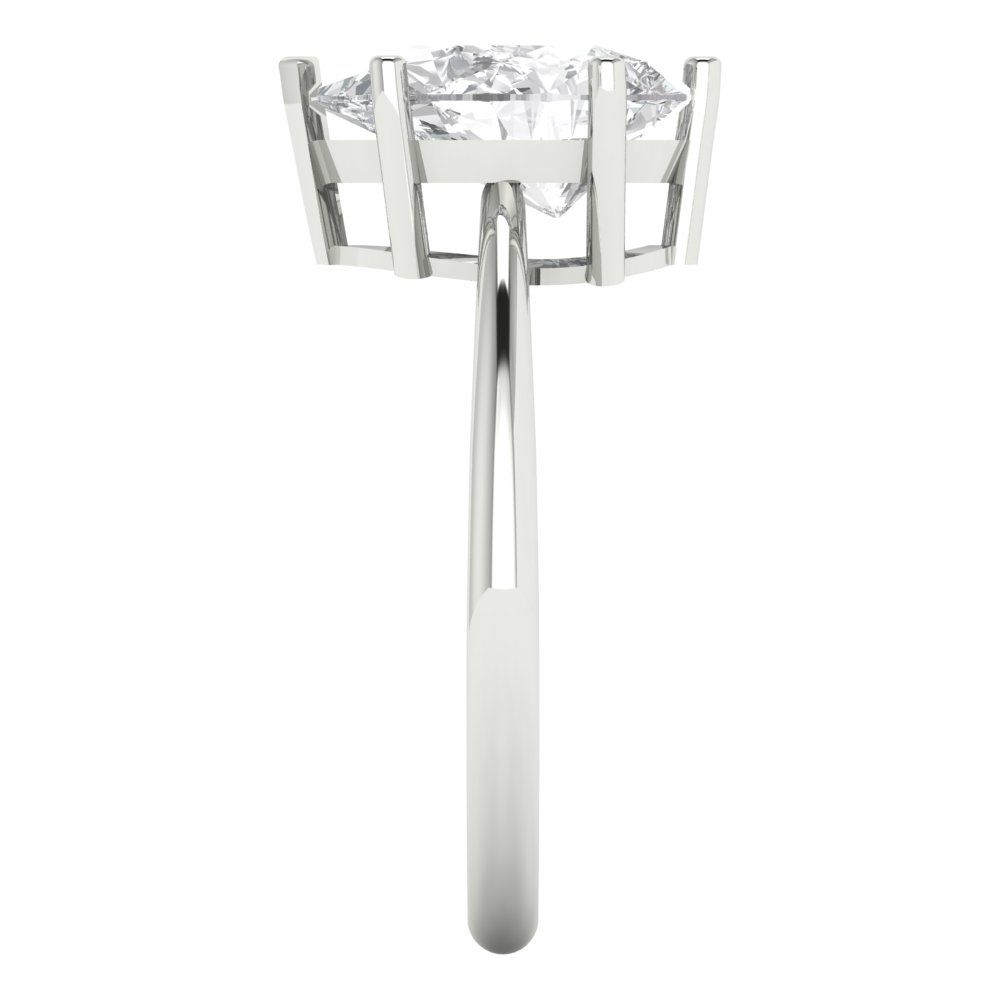 2 cttw Certified Moissanite Solitaire  Engagement Ring - Solid Gold (VVS1, D-F,Pear Cut,10x7mm)