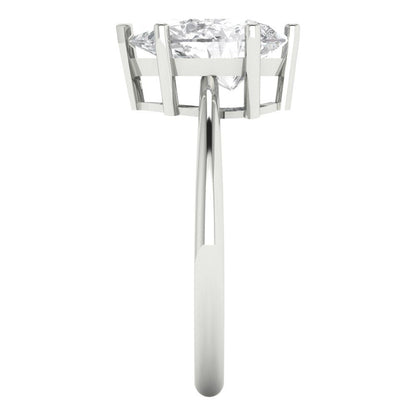 2 cttw Certified Moissanite Solitaire  Engagement Ring - Solid Gold (VVS1, D-F,Pear Cut,10x7mm)