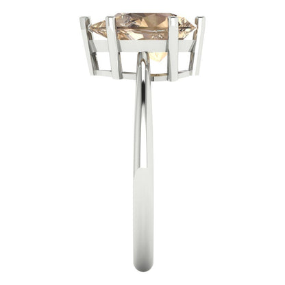 2 cttw Yellow Moissanite Solitaire  Engagement Ring - Solid Gold (Pear Cut,10x7mm)