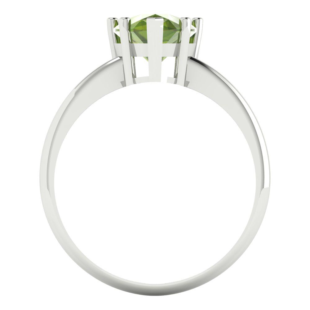 2 cttw Natural Peridot Solitaire  Engagement Ring - Solid Gold (Pear Cut,10x7mm)