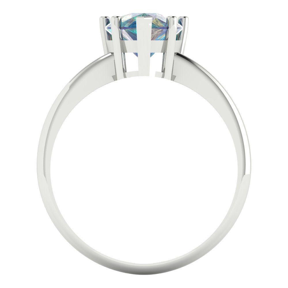 2 cttw Blue Moissanite Solitaire  Engagement Ring - Solid Gold (Pear Cut,10x7mm)