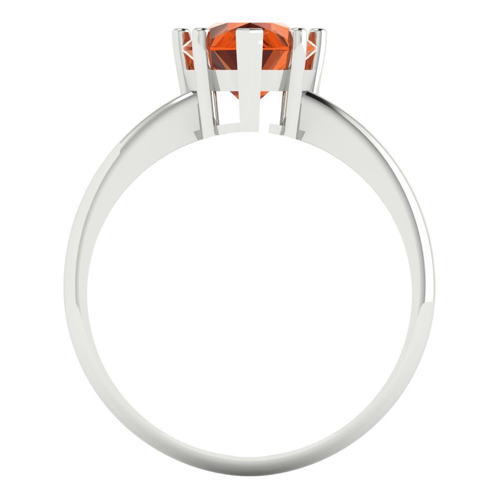 2 cttw Zirconia Simulated Red Diamond Solitaire  Engagement Ring - Solid Gold (VVS1, Pear Cut,10x7mm)