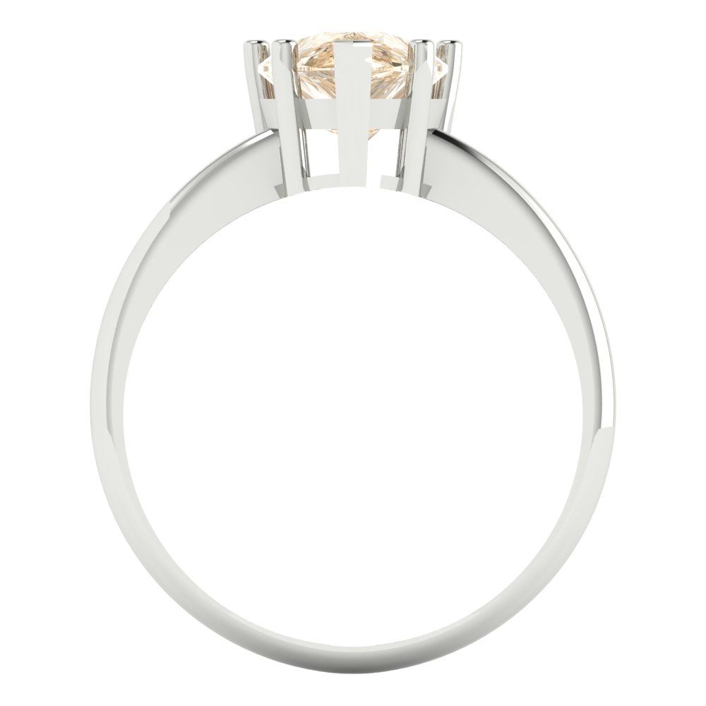 2 cttw Natural Morganite Solitaire  Engagement Ring - Solid Gold (Pear Cut,10x7mm)