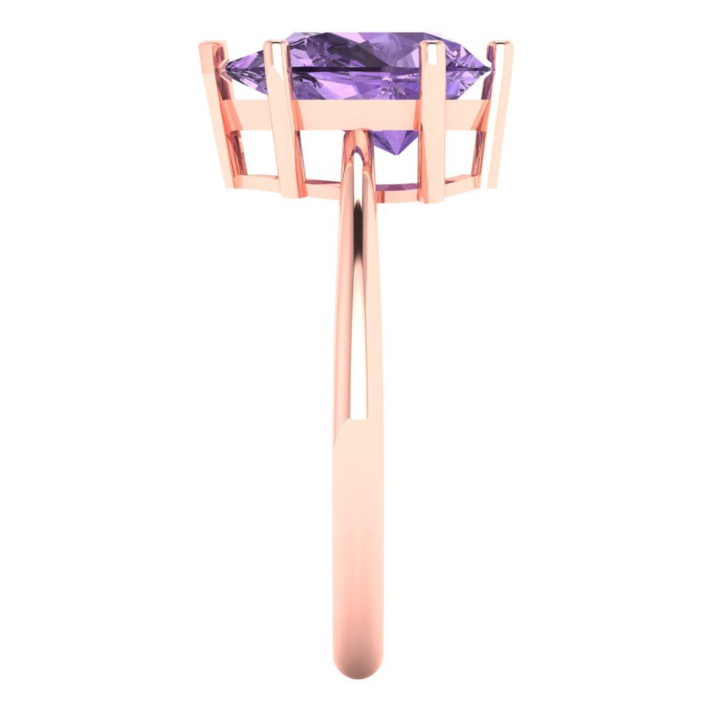 2 cttw Simulated Alexandrite Solitaire  Engagement Ring - Solid Gold (Pear Cut,10x7mm)