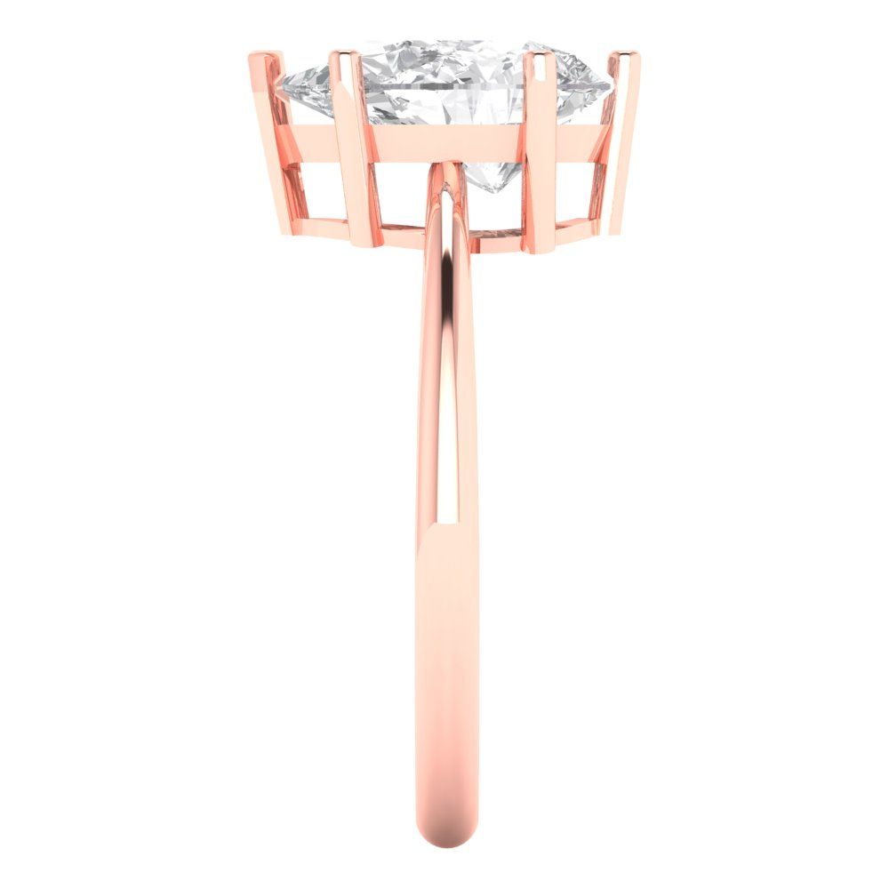 2. ct Brilliant Pear Cut Natural Diamond Stone Clarity VS1-2 Color G-H Rose Gold Solitaire Ring