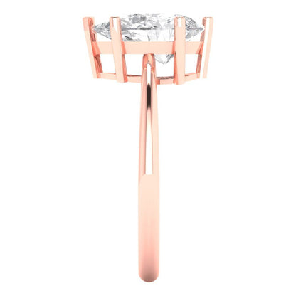 2. ct Brilliant Pear Cut Natural Diamond Stone Clarity VS1-2 Color G-H Rose Gold Solitaire Ring