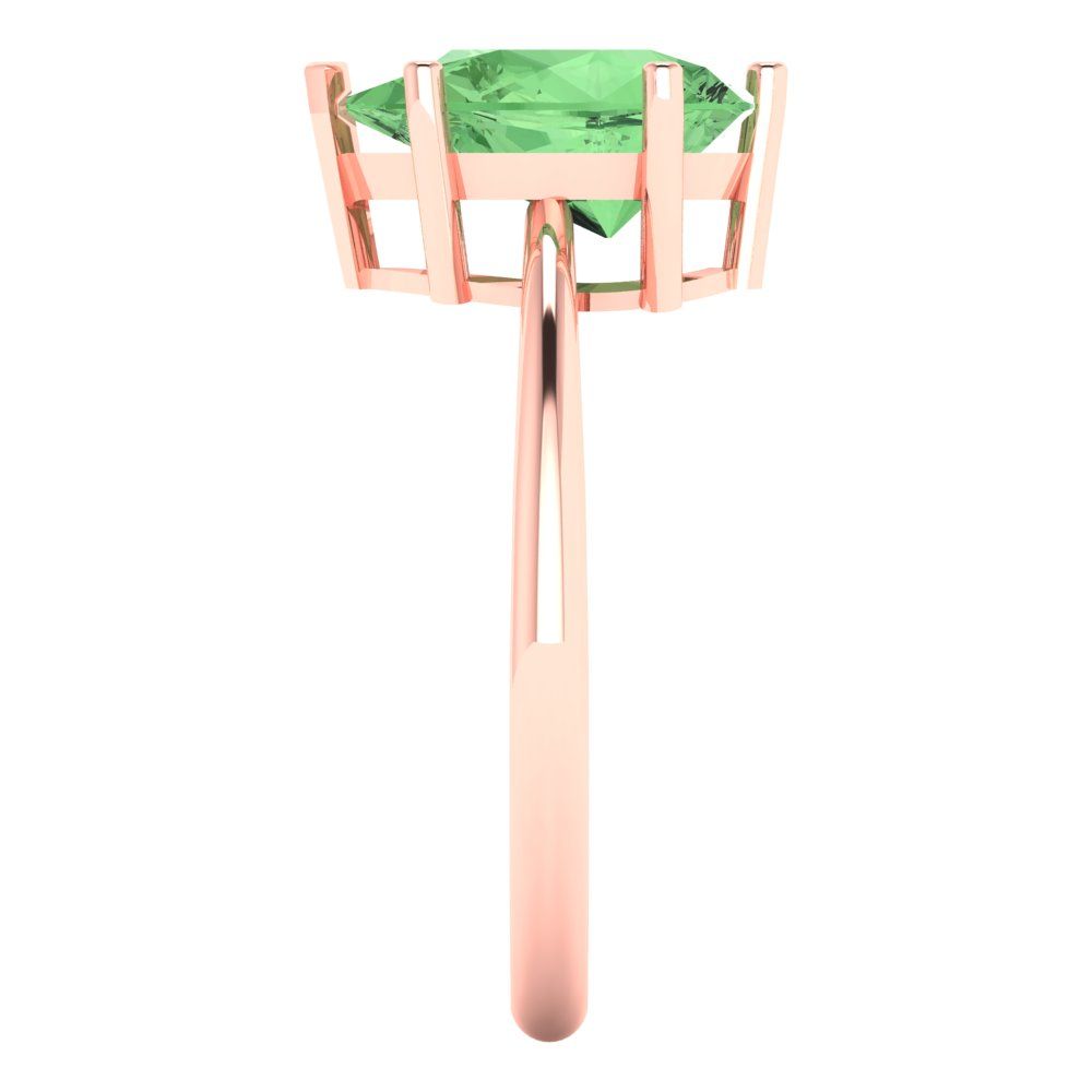 2 cttw Zirconia Simulated Green Diamond Solitaire  Engagement Ring - Solid Gold (VVS1, Pear Cut,10x7mm)