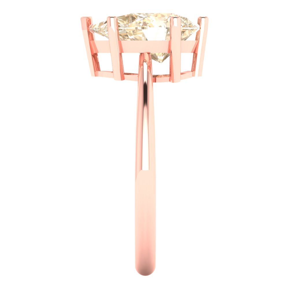 2 cttw Natural Morganite Solitaire  Engagement Ring - Solid Gold (Pear Cut,10x7mm)