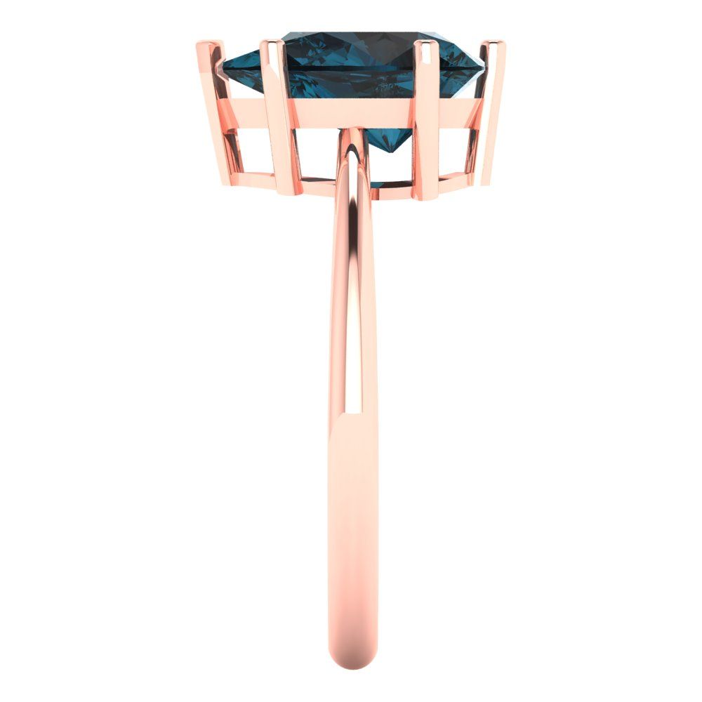 2 cttw Natural London Blue Topaz Solitaire  Engagement Ring - Solid Gold (Pear Cut,10x7mm)