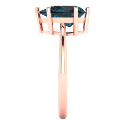 2 cttw Natural London Blue Topaz Solitaire  Engagement Ring - Solid Gold (Pear Cut,10x7mm)