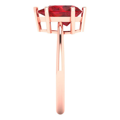 2 cttw Simulated Pink Tourmaline Solitaire  Engagement Ring - Solid Gold (Pear Cut,10x7mm)