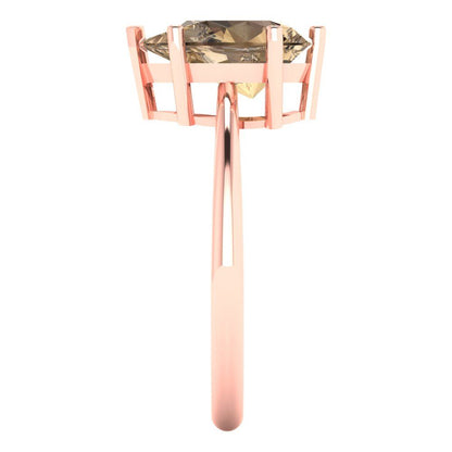 2 cttw Zirconia Simulated Champagne Diamond Solitaire  Engagement Ring - Solid Gold (VVS1, Pear Cut,10x7mm)