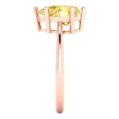 2 cttw Zirconia Simulated Yellow Diamond Solitaire  Engagement Ring - Solid Gold (VVS1, Pear Cut,10x7mm)