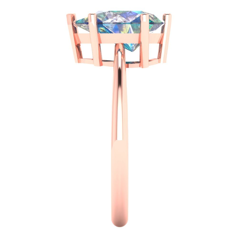 2 cttw Blue Moissanite Solitaire  Engagement Ring - Solid Gold (Pear Cut,10x7mm)